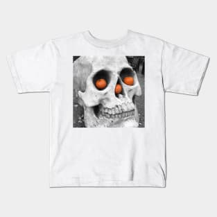 Skull with pumpkins Kids T-Shirt